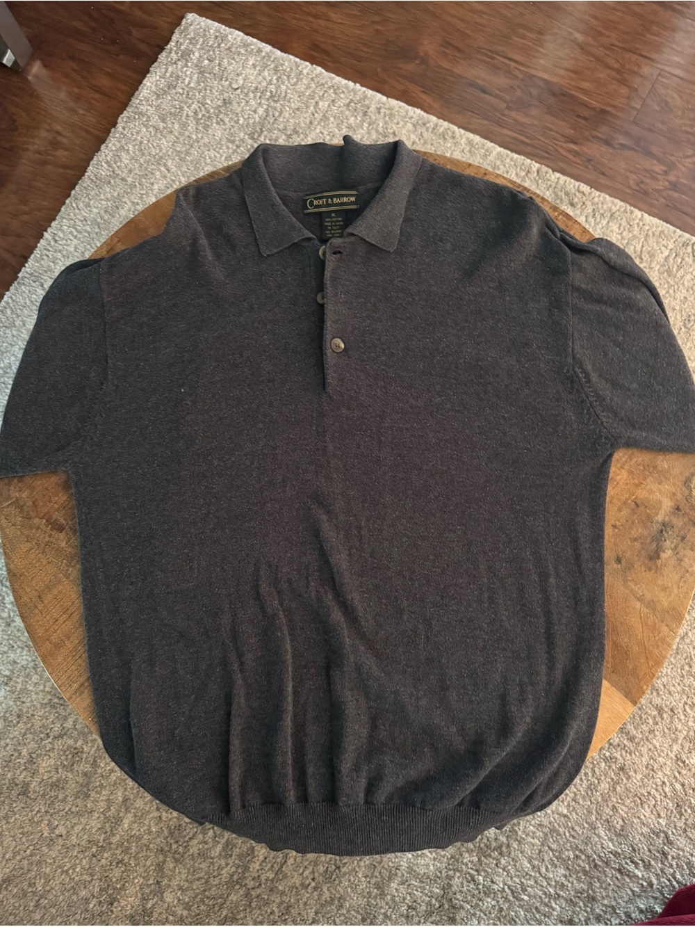 croft & barrow Dark Gray Polo Sweater